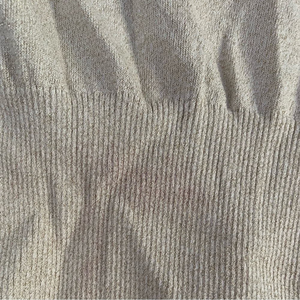 Express Gold Ruched Zip Up Top - Picture 6 of 6